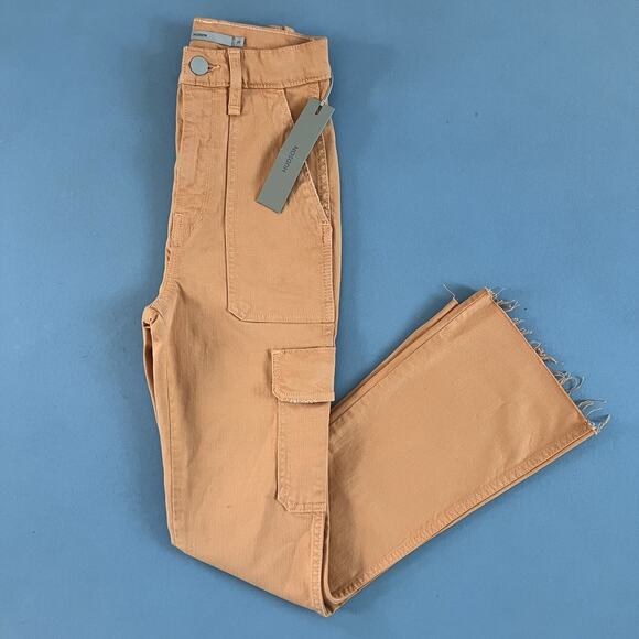 NWT Hudson Utility Faye Ultra High Rise Clay Orange Bootcut Crop Pants - Picture 3 of 6